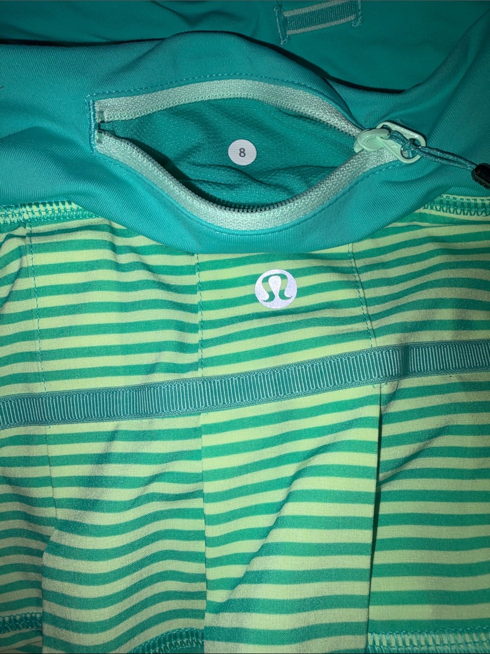 Lululemon Athletica Size 8 Aqua Striped Active Skort Women's Performance Skirt - Picture 7 of 7